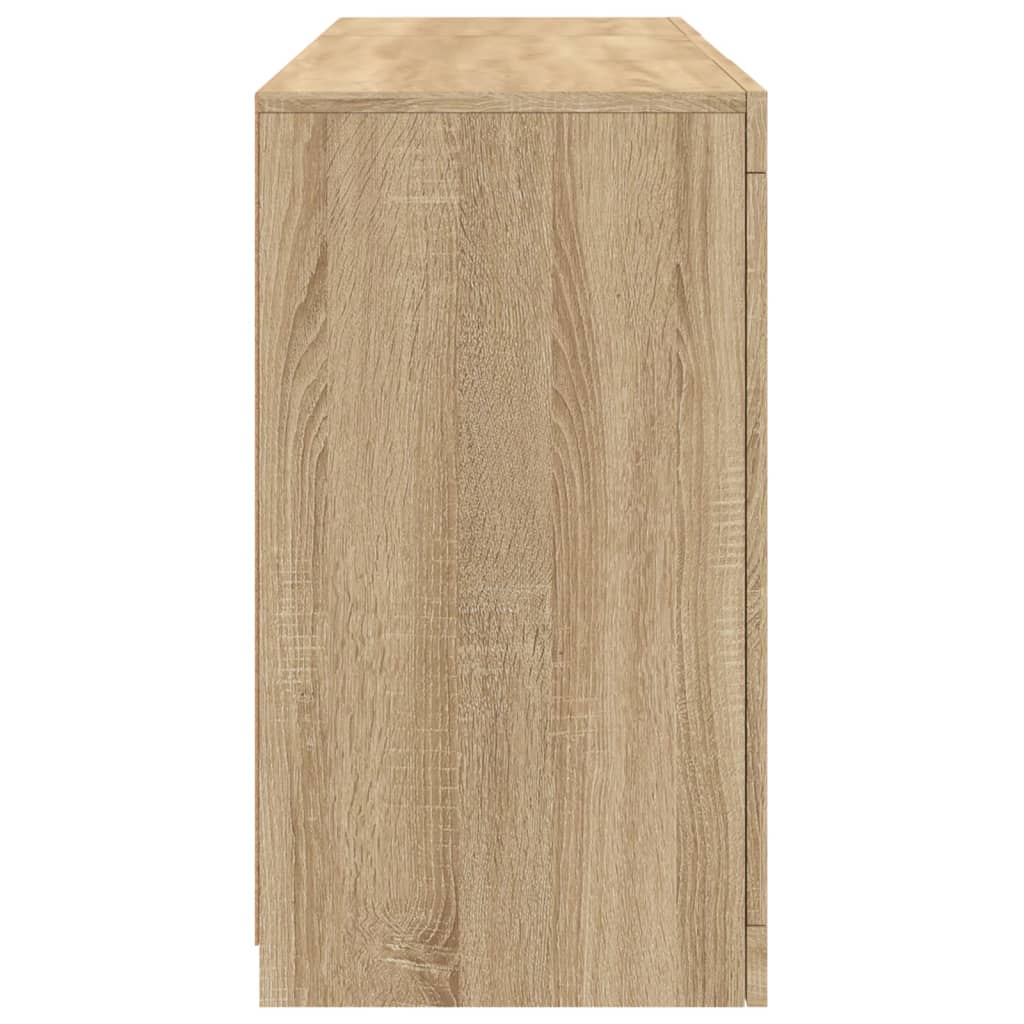 Skjenk med LED-lys sonoma eik 123x37x67 cm