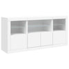 Skjenk med LED-lys hvit 142,5x37x67 cm