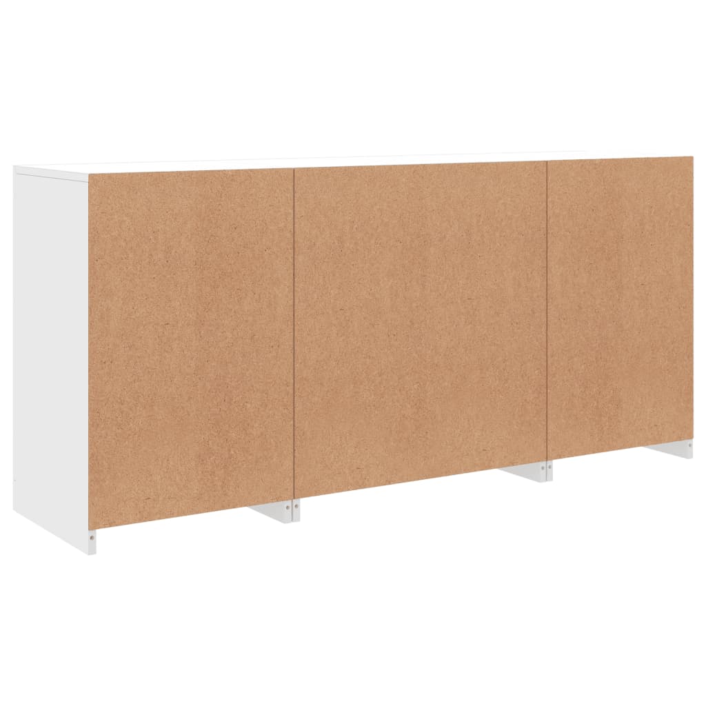 Skjenk med LED-lys hvit 142,5x37x67 cm