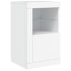 Skjenk med LED-lys hvit 142,5x37x67 cm