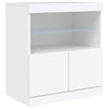 Skjenk med LED-lys hvit 142,5x37x67 cm