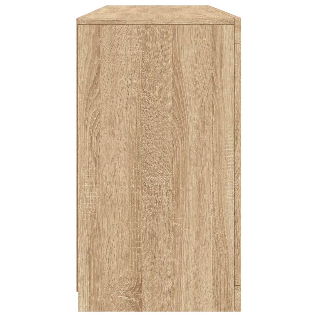 Skjenk med LED-lys sonoma eik 142,5x37x67 cm