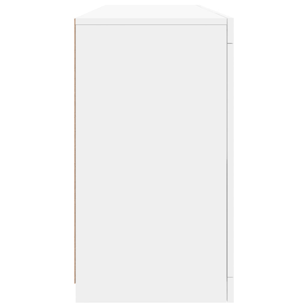 Skjenk med LED-lys hvit 163x37x67 cm