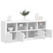 Skjenk med LED-lys hvit 163x37x67 cm