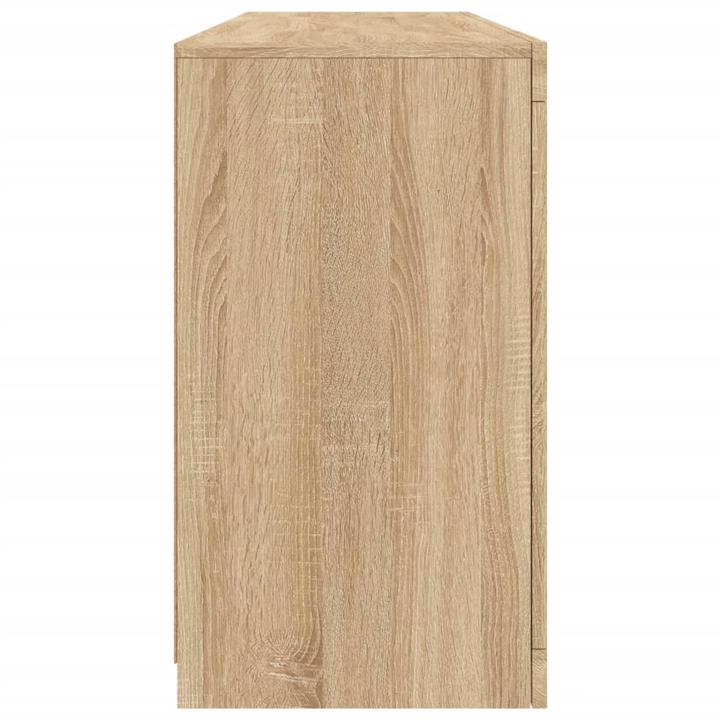 Skjenk med LED-lys sonoma eik 163x37x67 cm
