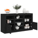Skjenk med LED-lys svart 123x37x67 cm