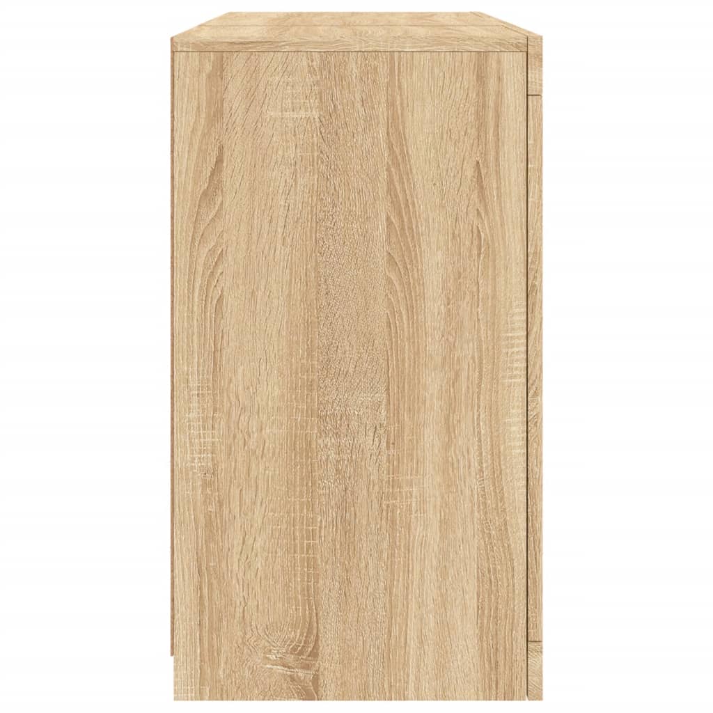 Skjenk med LED-lys sonoma eik 123x37x67 cm