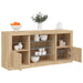 Skjenk med LED-lys sonoma eik 142,5x37x67 cm