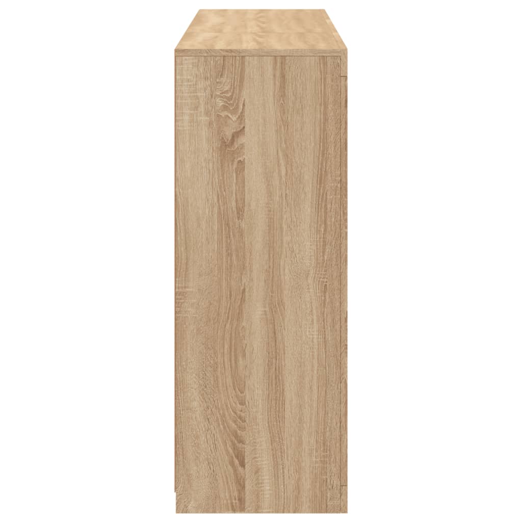 Skjenker med LED-lys 3 stk sonoma eik konstruert tre