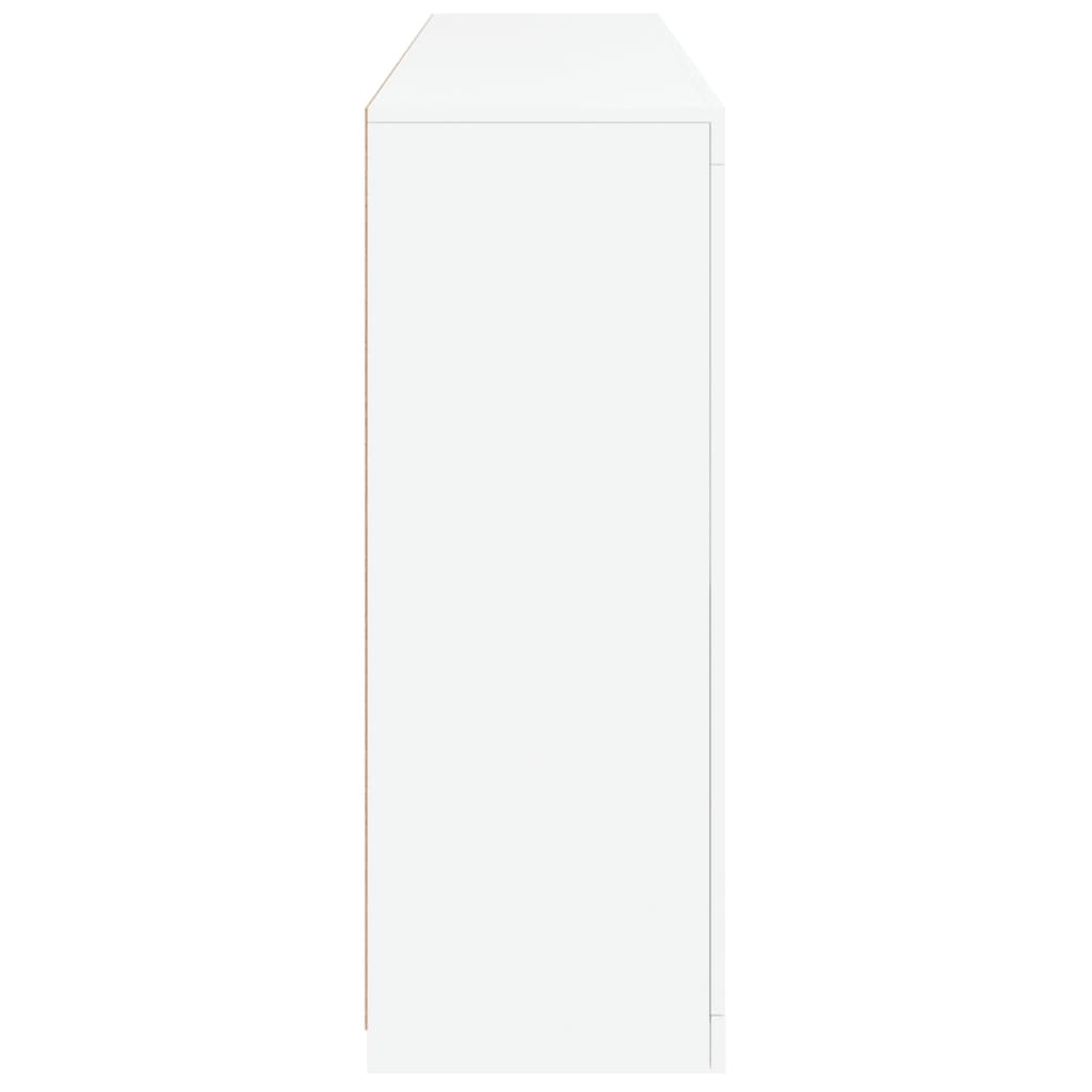 Skjenk med LED-lys hvit 162x37x100 cm