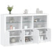 Skjenk med LED-lys hvit 162x37x100 cm