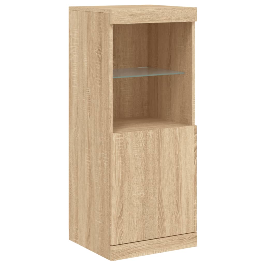Skjenk med LED-lys sonoma eik 162x37x100 cm