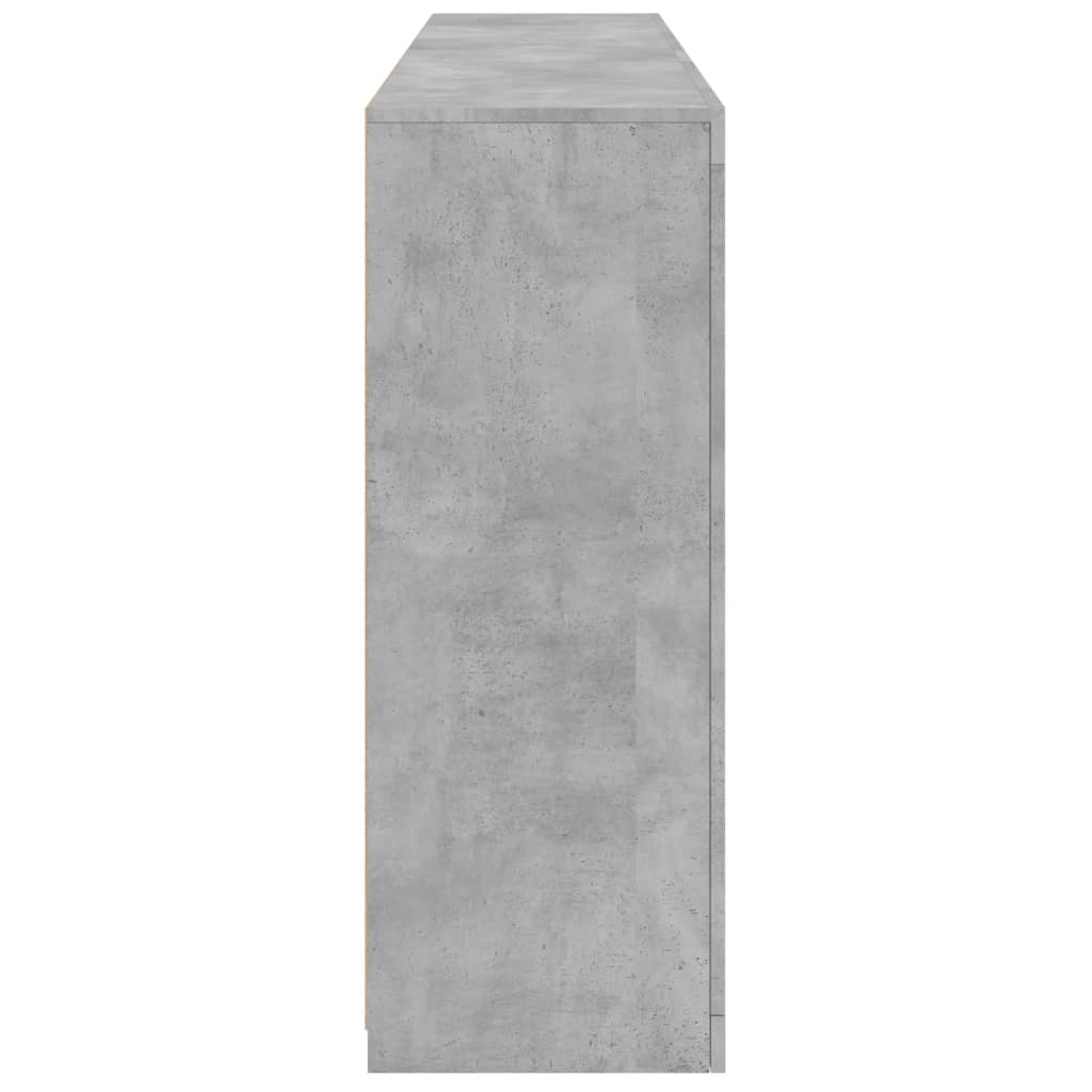 Skjenk med LED-lys betonggrå 162x37x100 cm