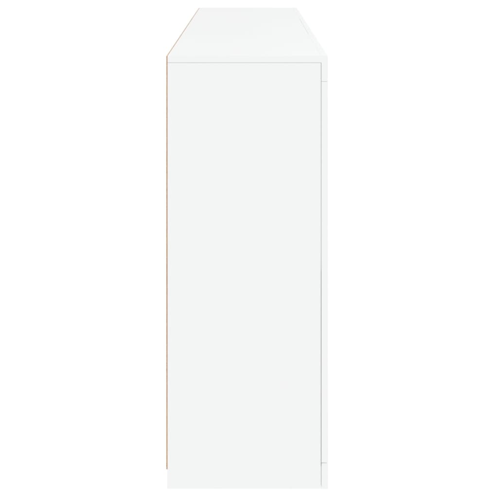 Skjenk med LED-lys hvit 181,5x37x100 cm
