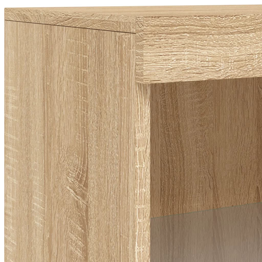 Skjenk med LED-lys sonoma eik 181,5x37x100 cm