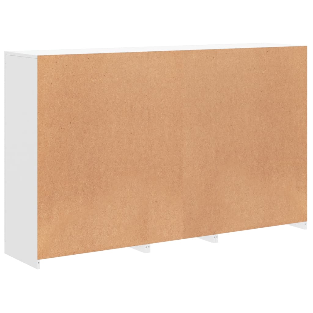 Skjenk med LED-lys hvit 162x37x100 cm
