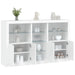 Skjenk med LED-lys hvit 162x37x100 cm