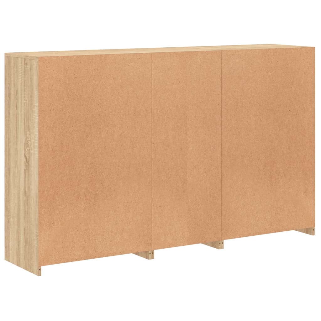 Skjenk med LED-lys sonoma eik 162x37x100 cm