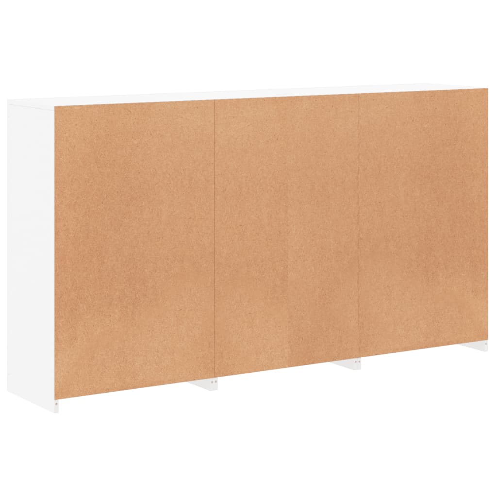 Skjenk med LED-lys hvit 181,5x37x100 cm