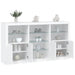 Skjenk med LED-lys hvit 181,5x37x100 cm