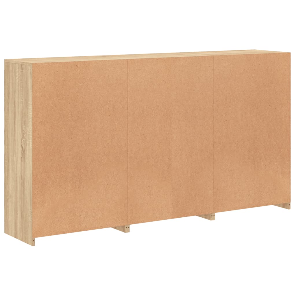 Skjenk med LED-lys sonoma eik 181,5x37x100 cm