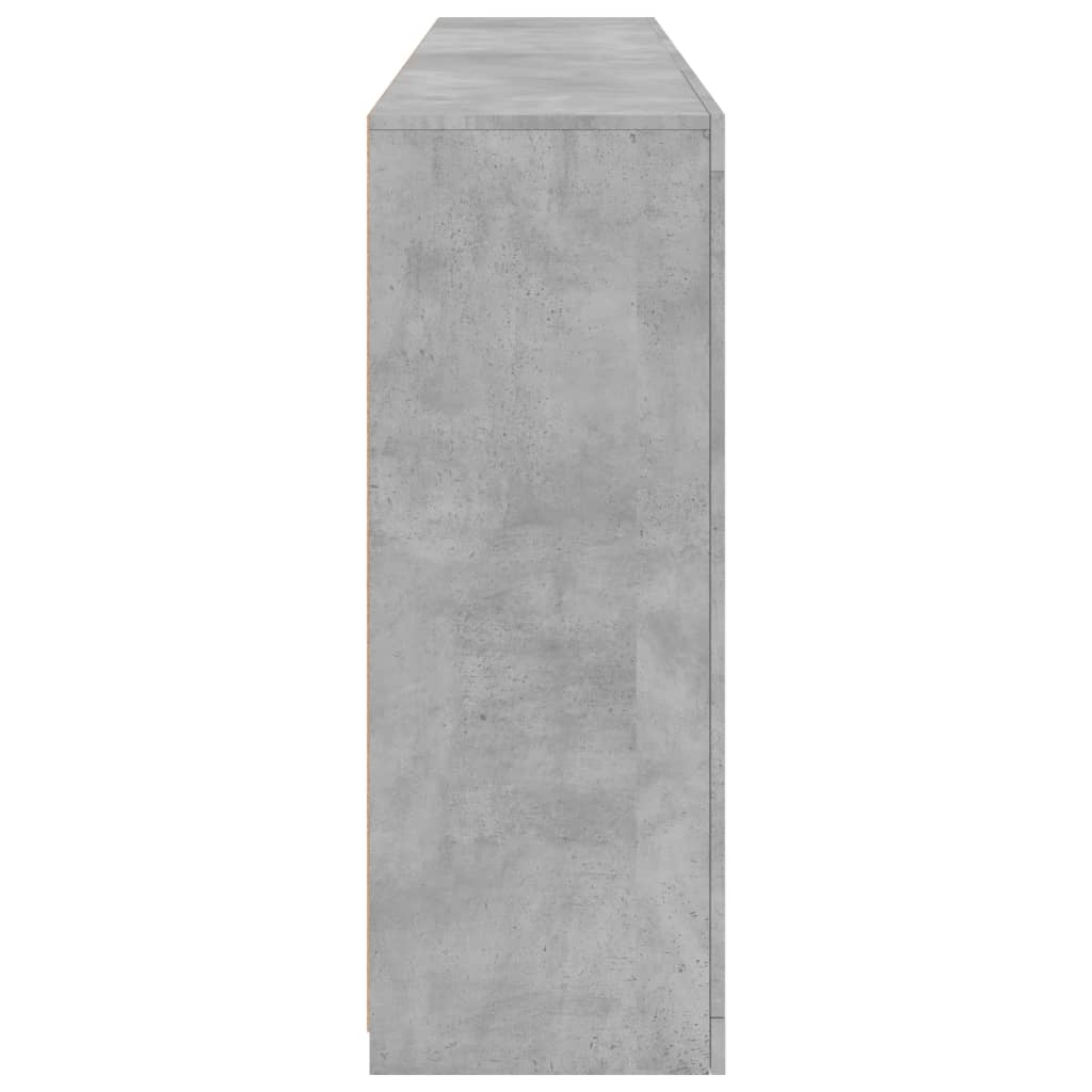 Skjenk med LED-lys betonggrå 181,5x37x100 cm