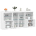 Skjenk med LED-lys hvit 202x37x100 cm