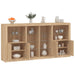 Skjenk med LED-lys sonoma eik 202x37x100 cm