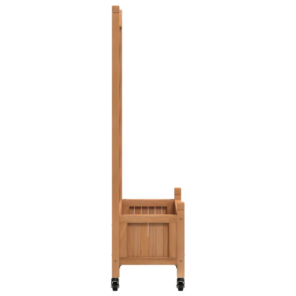 Plantekasse med espalier og hjul brun heltre gran