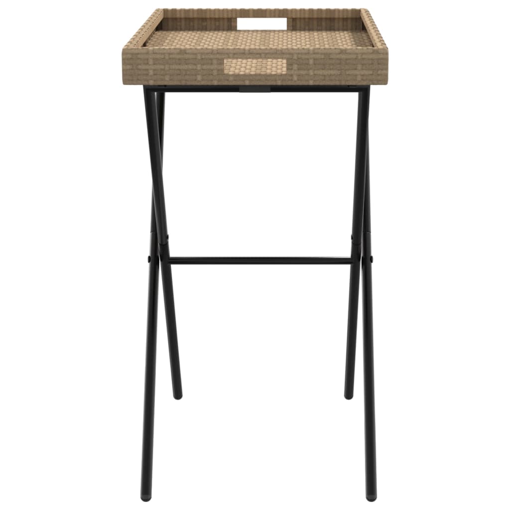Sammenleggbart brettbord beige 65x40x75 cm polyrotting