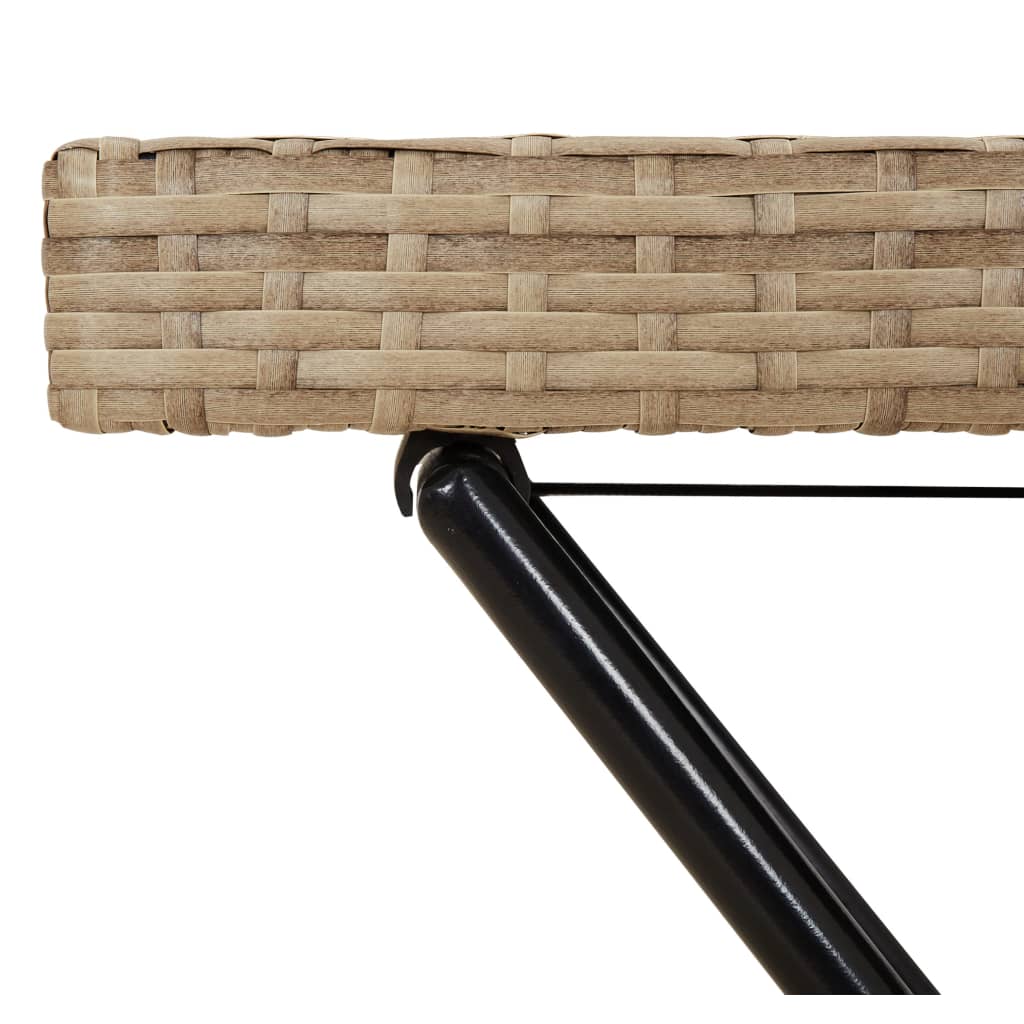 Sammenleggbart brettbord beige 65x40x75 cm polyrotting
