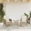 Hagestoler med puter 2 stk beige polyrotting
