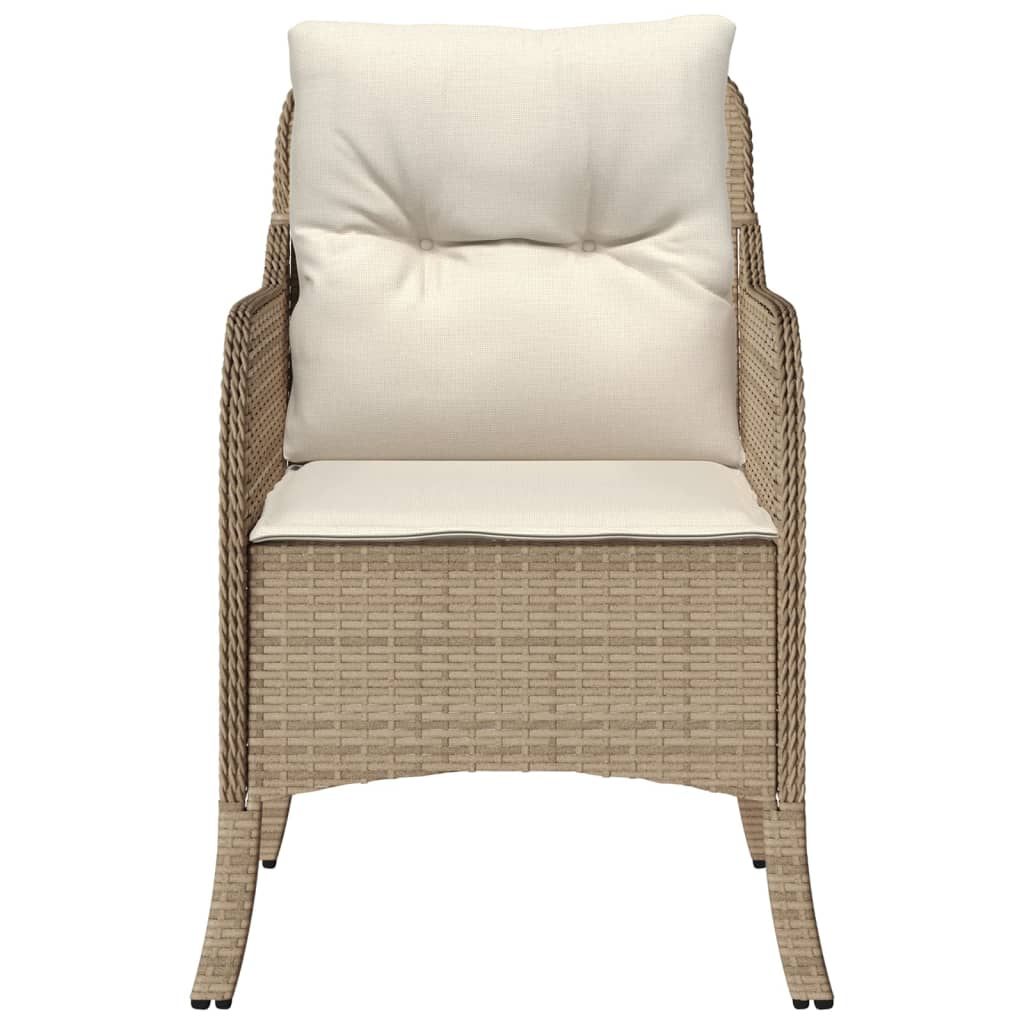 Hagestoler med puter 2 stk beige polyrotting