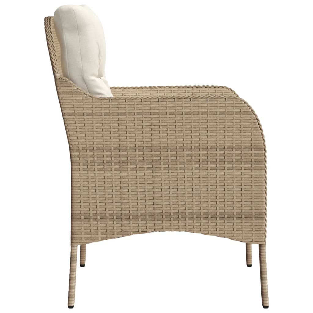 Hagestoler med puter 2 stk beige polyrotting