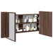 LED-speilskap til baderom brun eik 90x12x45 cm akryl