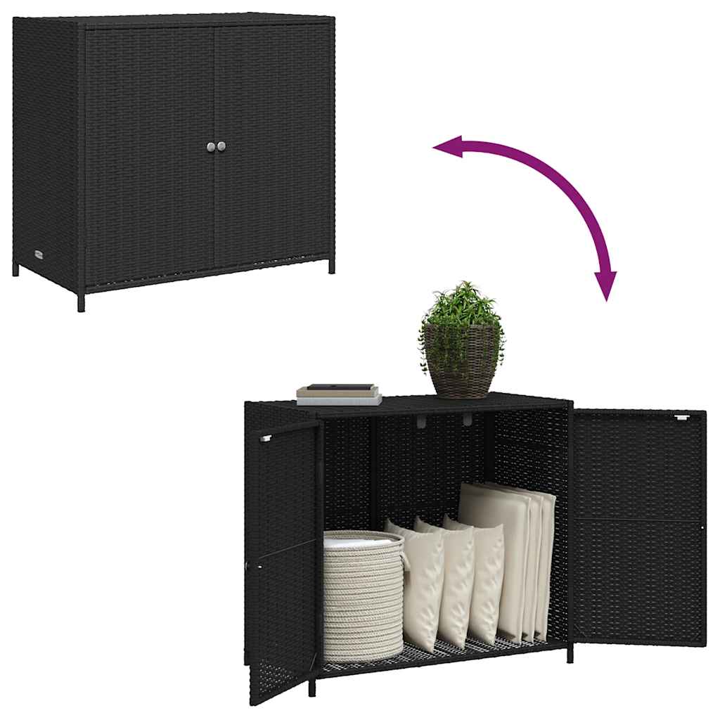 Putekasse svart 83x45x76 cm polyrotting