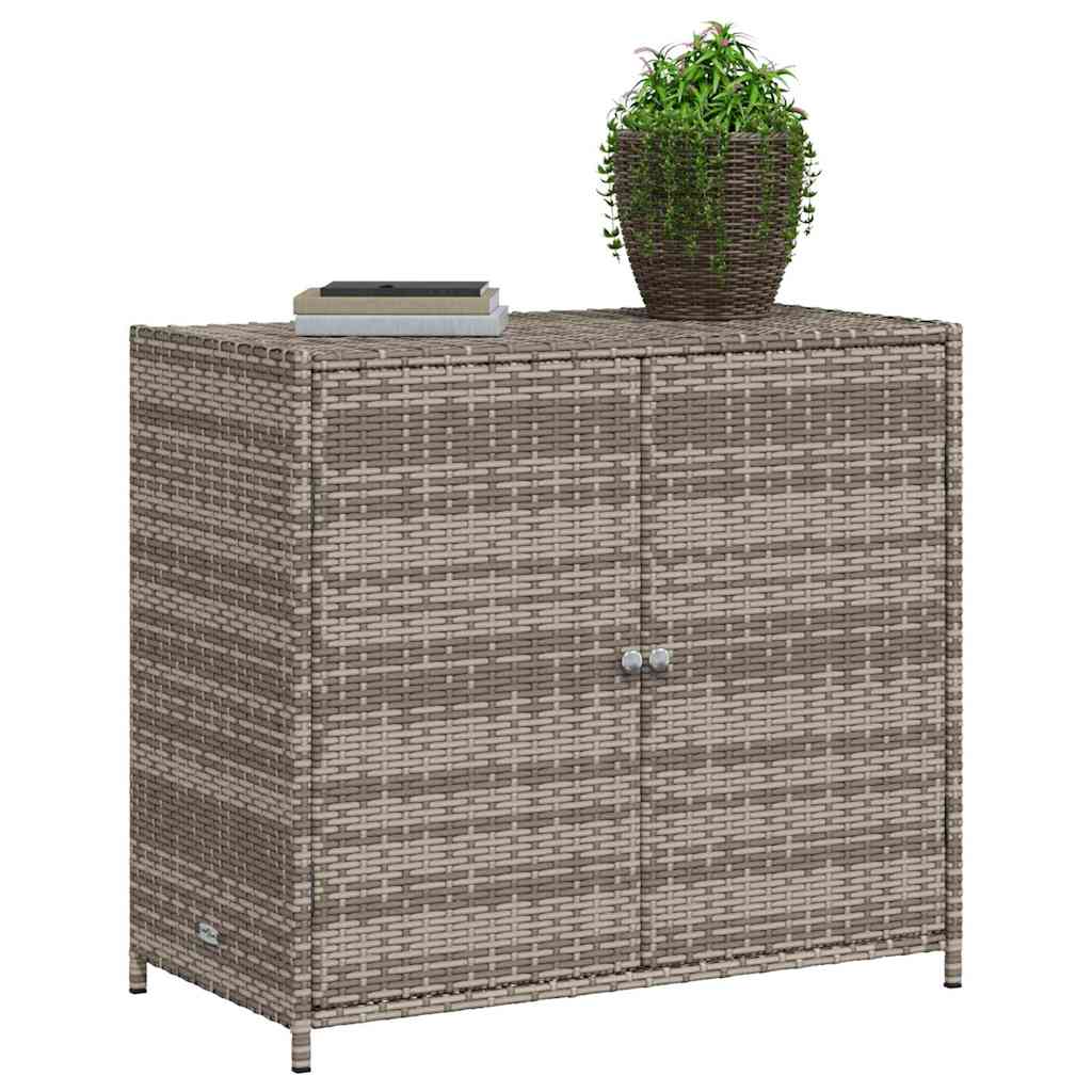 Utendørs oppbevaringsskap grå 83x45x76 cm polyrotting
