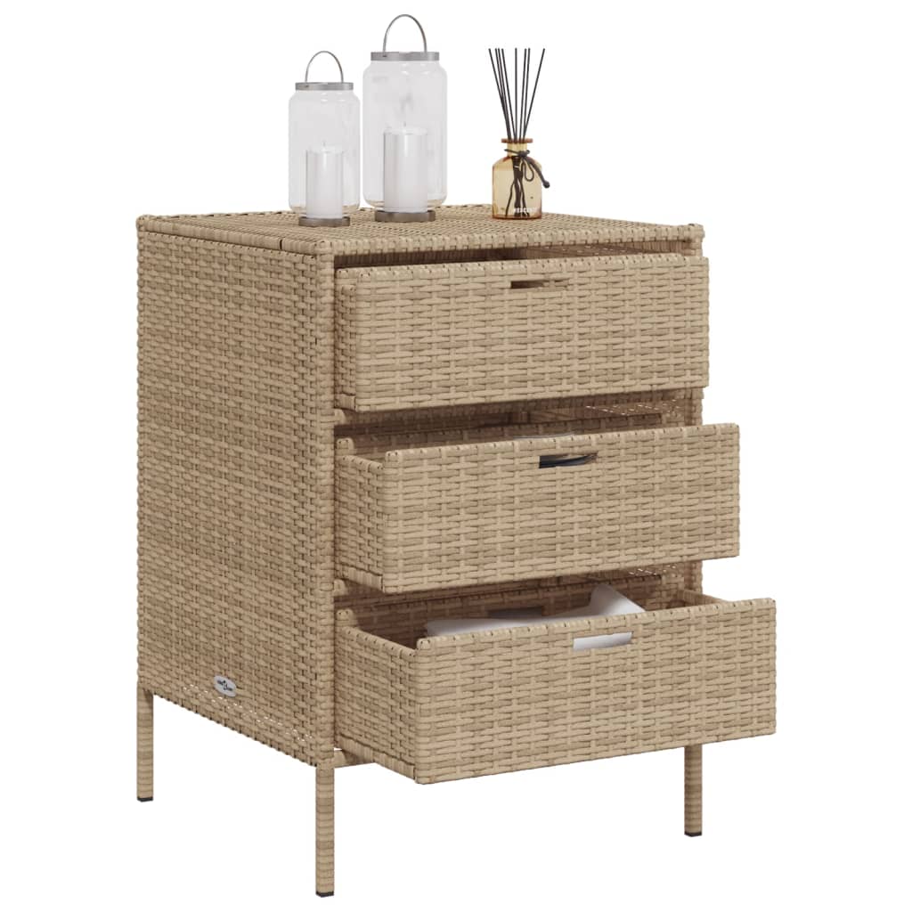 Putekasse beige 55x59x80 cm polyrotting