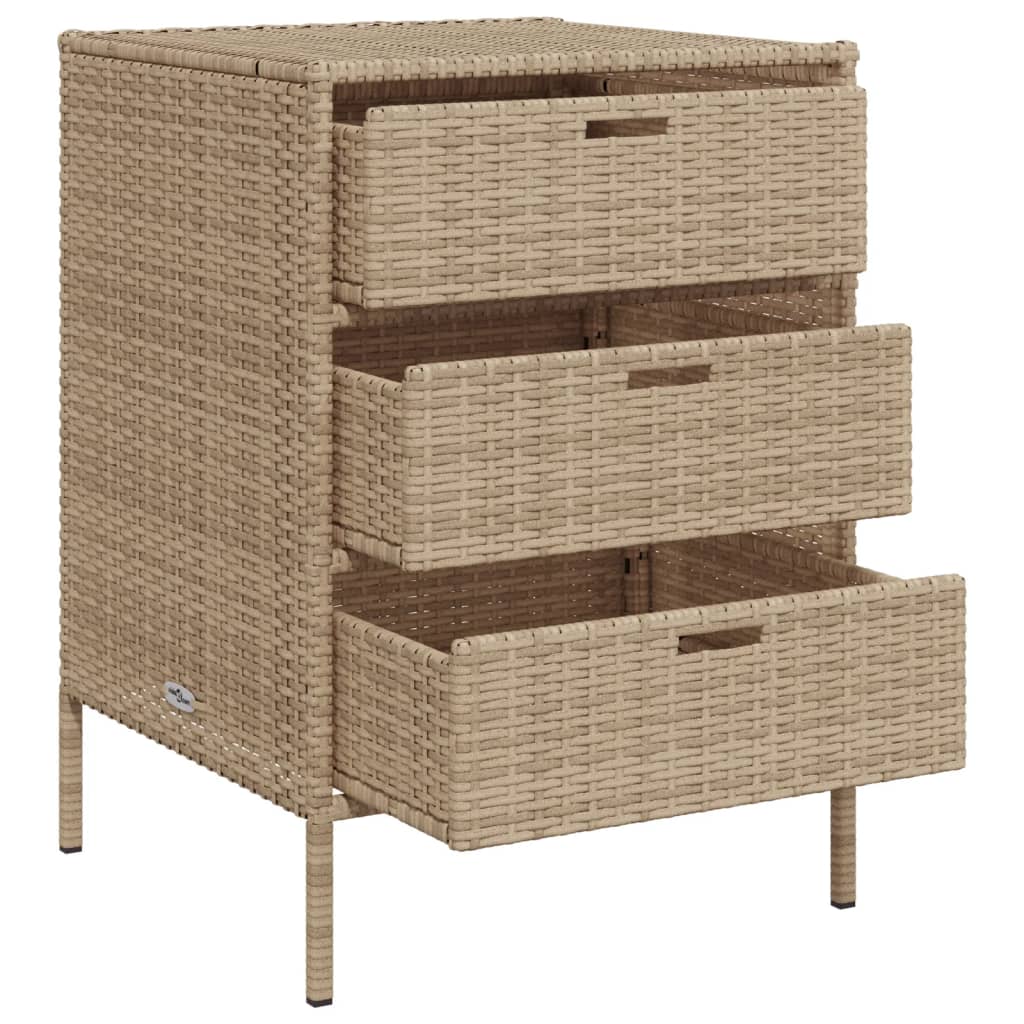 Putekasse beige 55x59x80 cm polyrotting