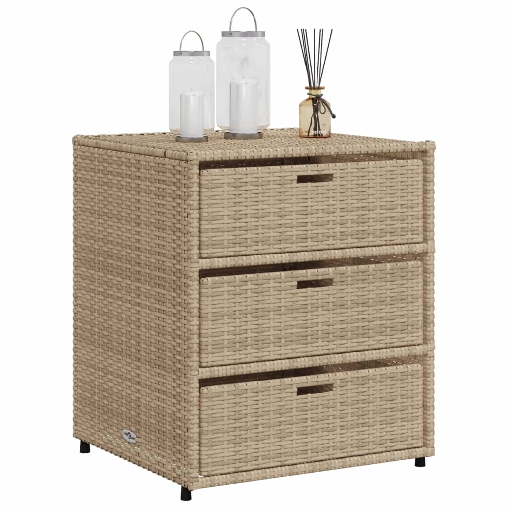 Putekasse beige 55x59x69 cm polyrotting