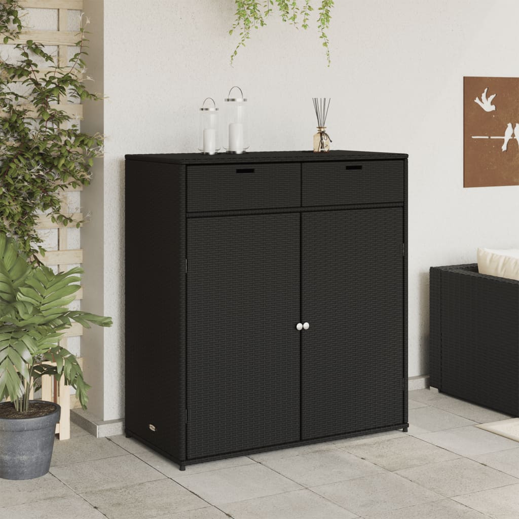 Putekasse svart 105x55x113 cm polyrotting