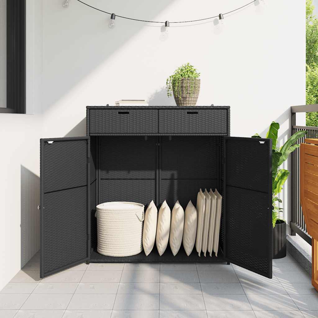 Putekasse svart 105x55x113 cm polyrotting