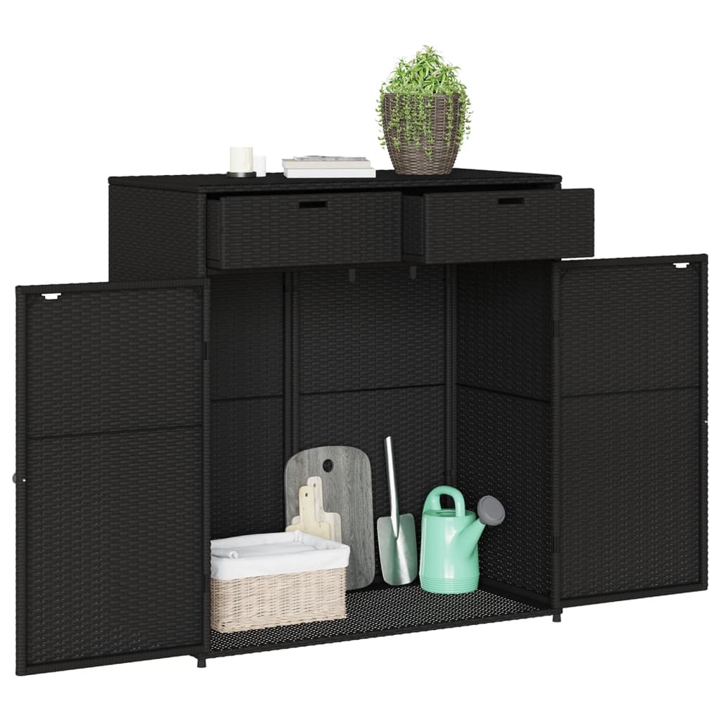 Putekasse svart 105x55x113 cm polyrotting