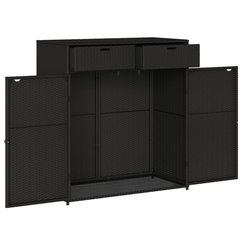 Putekasse svart 105x55x113 cm polyrotting
