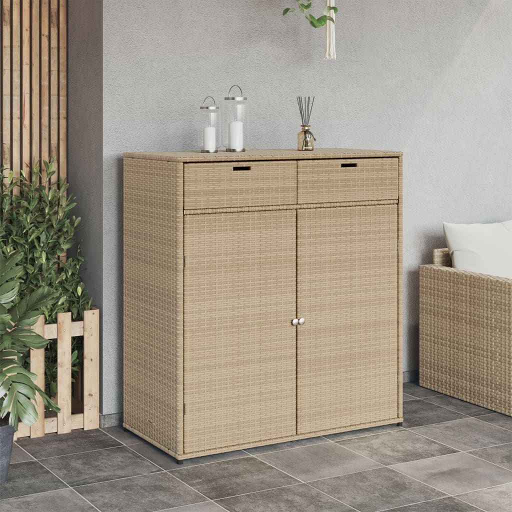 Putekasse beige 105x55x113 cm polyrotting