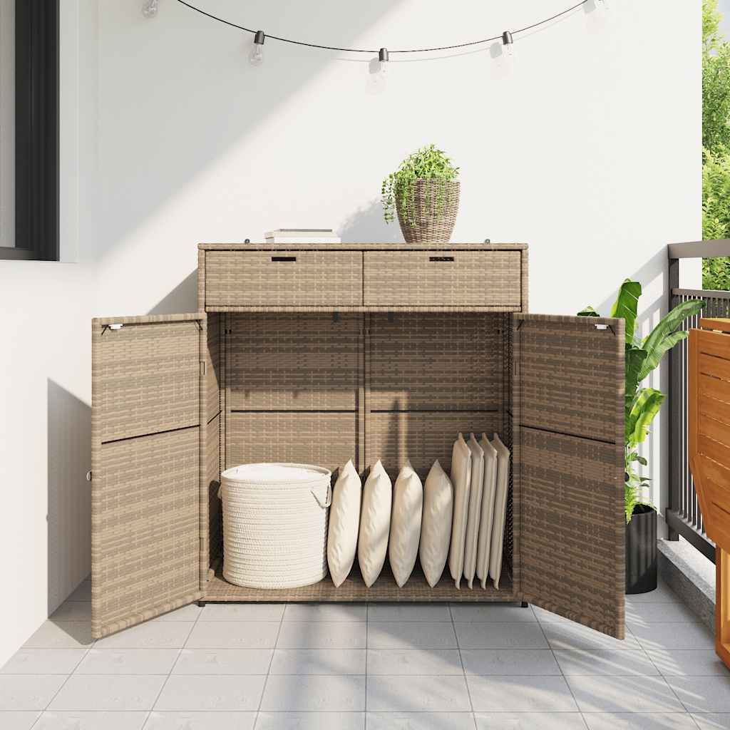 Putekasse beige 105x55x113 cm polyrotting