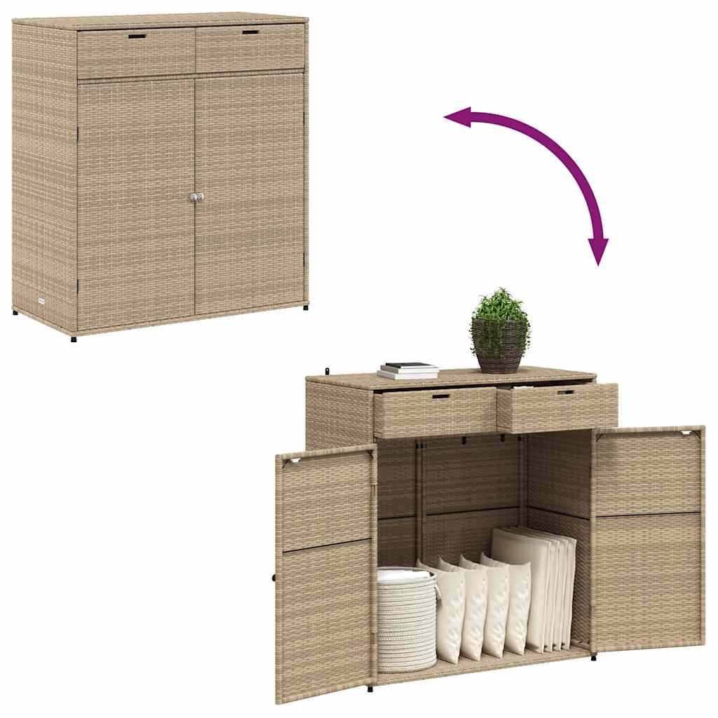 Putekasse beige 105x55x113 cm polyrotting