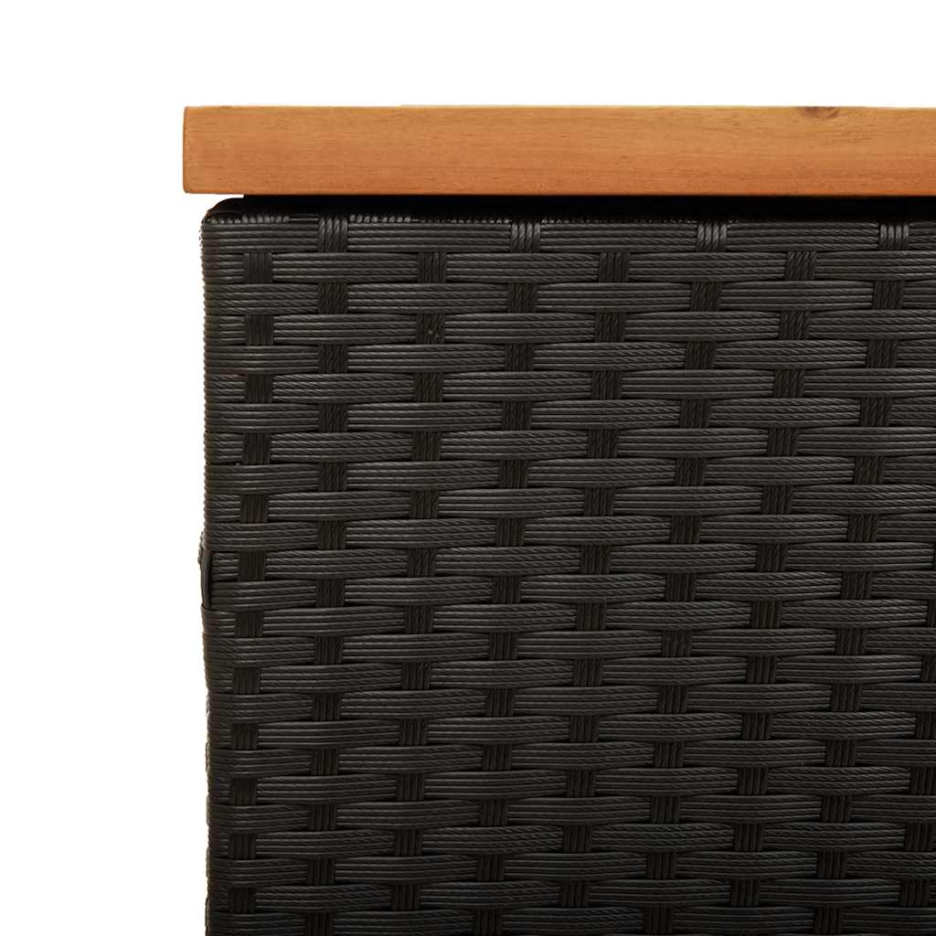 Putekasse svart 220x50x54 cm polyrotting akasie