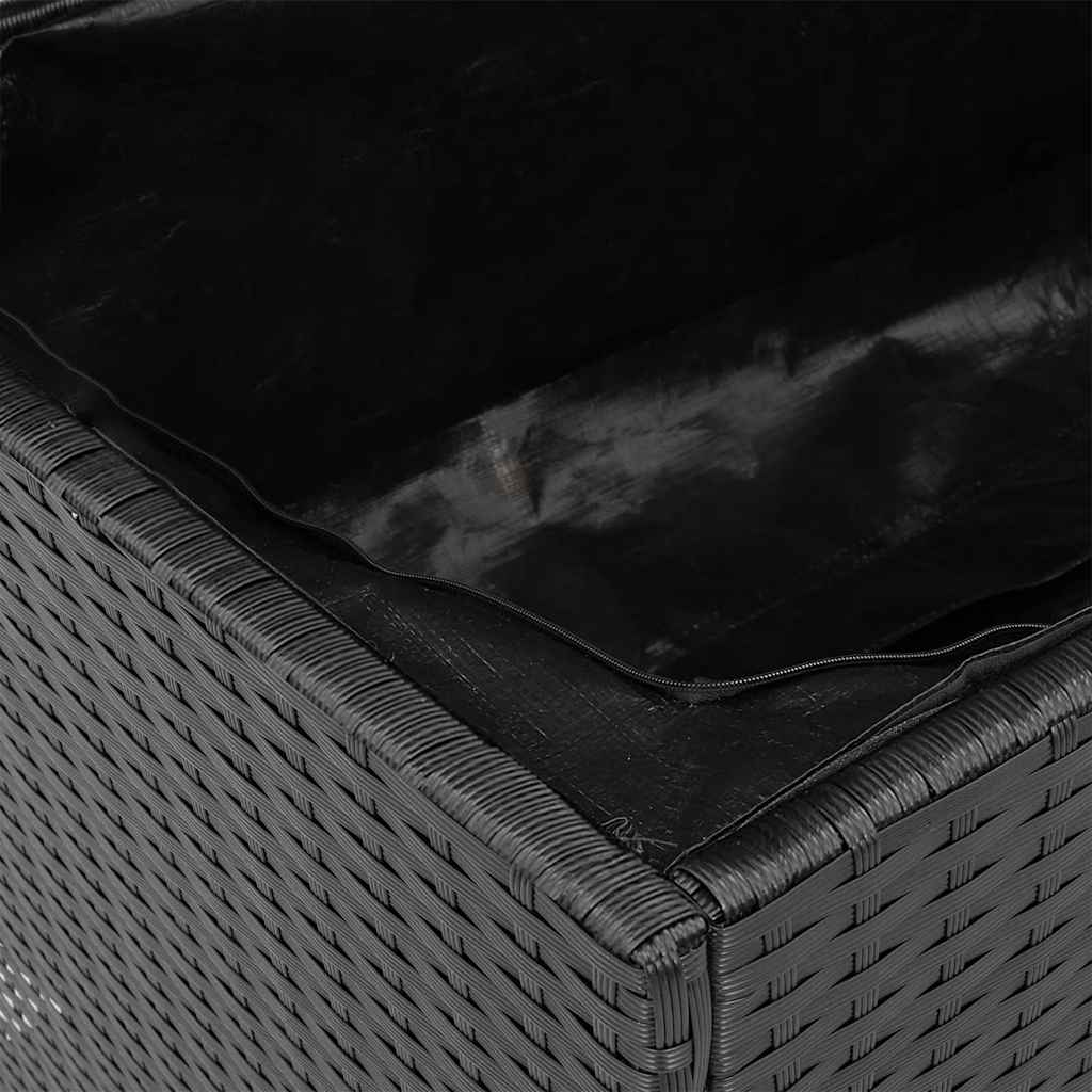 Putekasse svart 220x50x54 cm polyrotting akasie