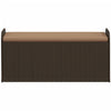 Oppbevaringsbenk med pute brun 115x51x52 cm polyrotting